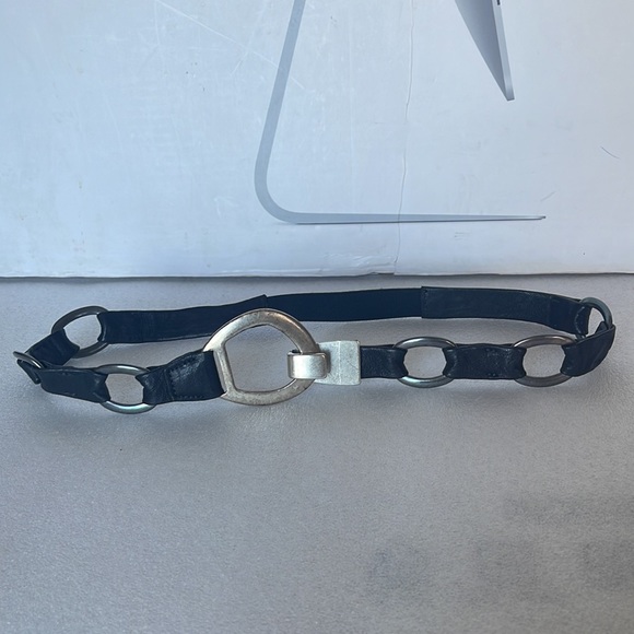 Mod Dep 7832 Women’s Black Leather silver Buckle Belt 32” - Picture 1 of 7